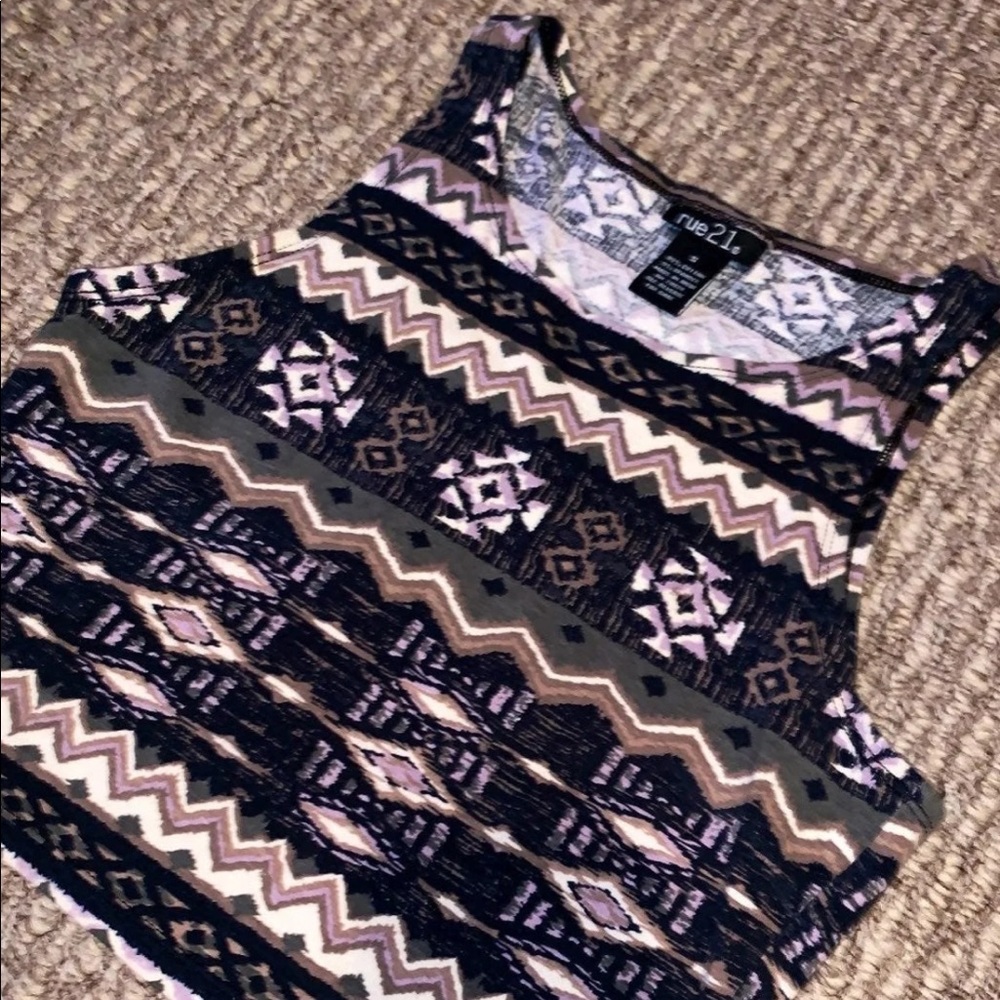 Multi-Color Printed Crop Top - Picture 2 of 5